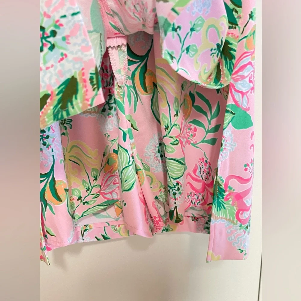 NWT KYLO Lilly Pulitzer Pink & Green Floral Romper. Giftable. NOTE/MISSING BELT - Picture 6 of 6